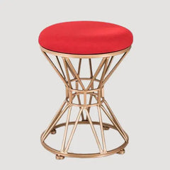 Tabouret design bas en métal doré