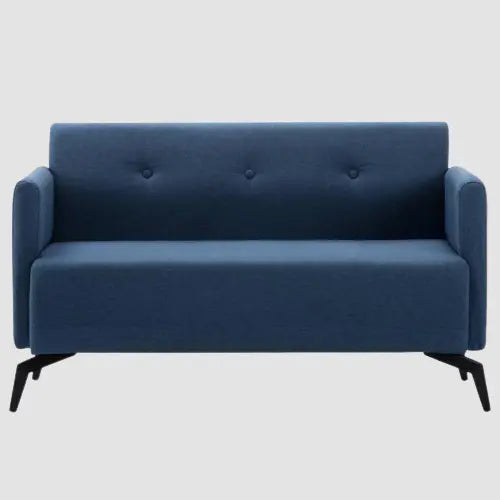 Canapé moderne 2 places minimaliste bleu pieds design noir