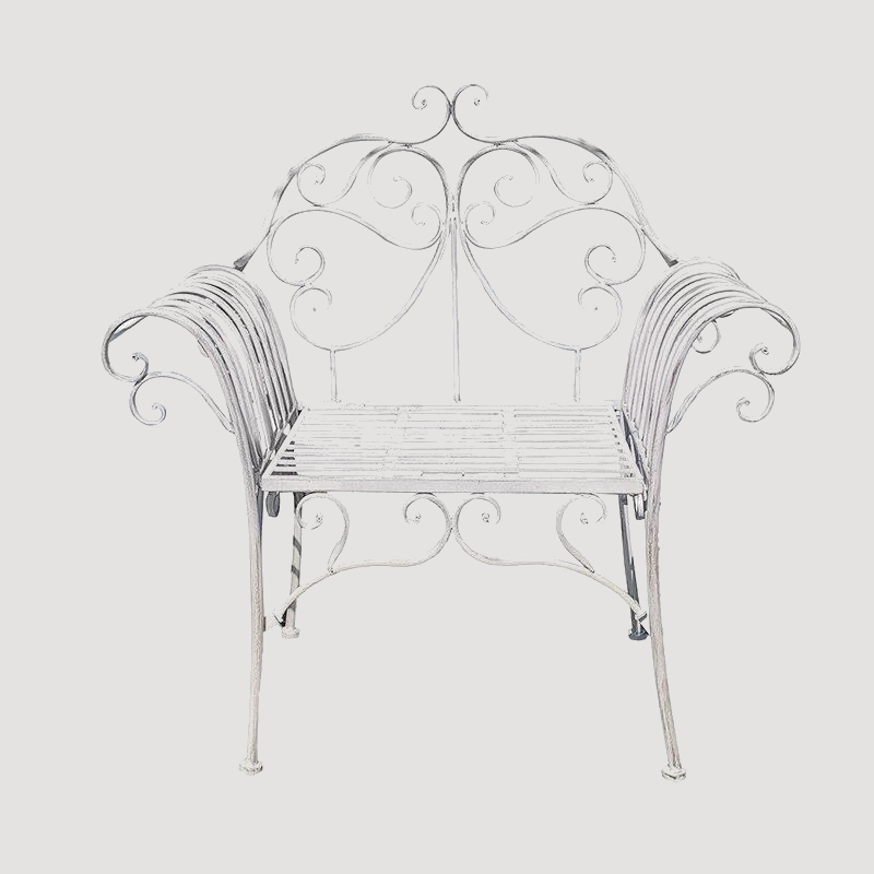 Chaise d'extérieur en métal art déco