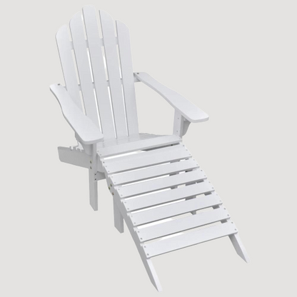 Chaise longue en bois blanc avec accoudoirs