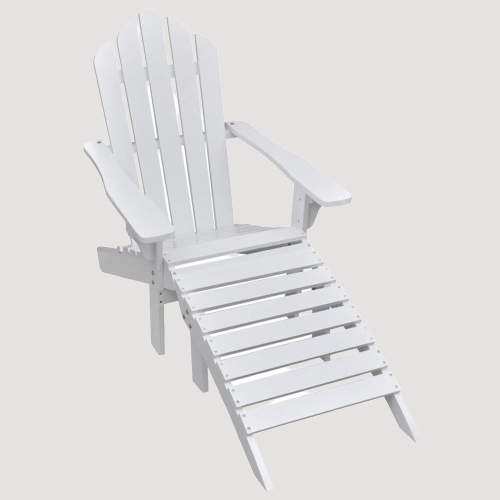 Chaise longue en bois blanc avec accoudoirs