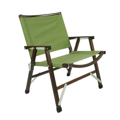Chaise pliable en bois et toile à dossier large