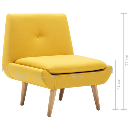 Chaise scandinave jaune en tissu et bois