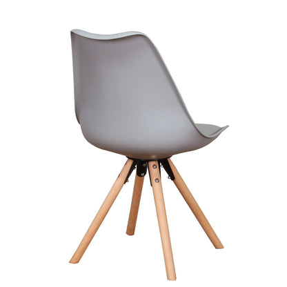 Chaise scandinave assise confort pieds pyramide (lot de 4)