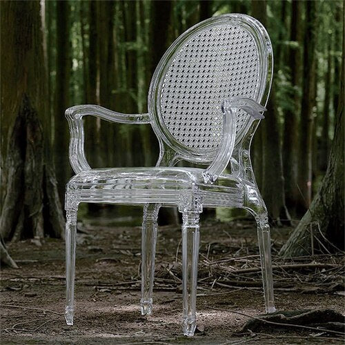 Chaise médaillon design de style époque en résine