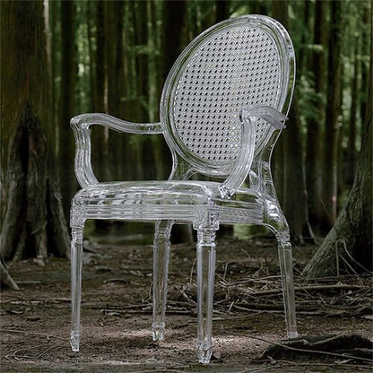 Chaise médaillon design de style époque en résine