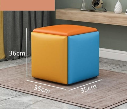 Tabouret scandinave pliable 5 en 1 multicoloré