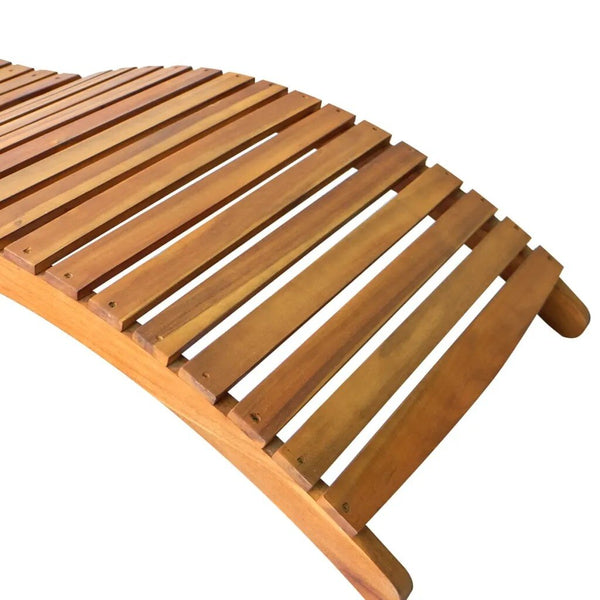 Chaise longue ergonomique en bois d’acacia