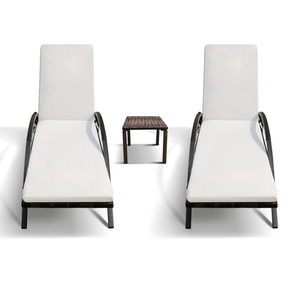 Chaise longue en métal noir avec accoudoirs ( lot de 2 avec table)