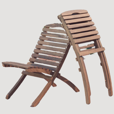 Chaise pliable de terrasse en bois (lot de 2)