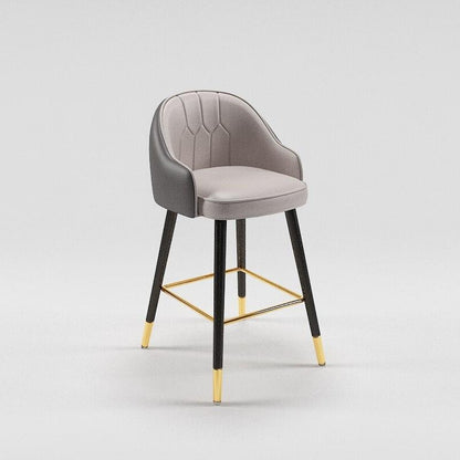 Tabouret de bar design de style nordique en cuir et metal