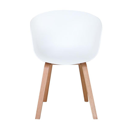 Chaise scandinave en plastique et bois à dossier large enveloppant (lot de 4)