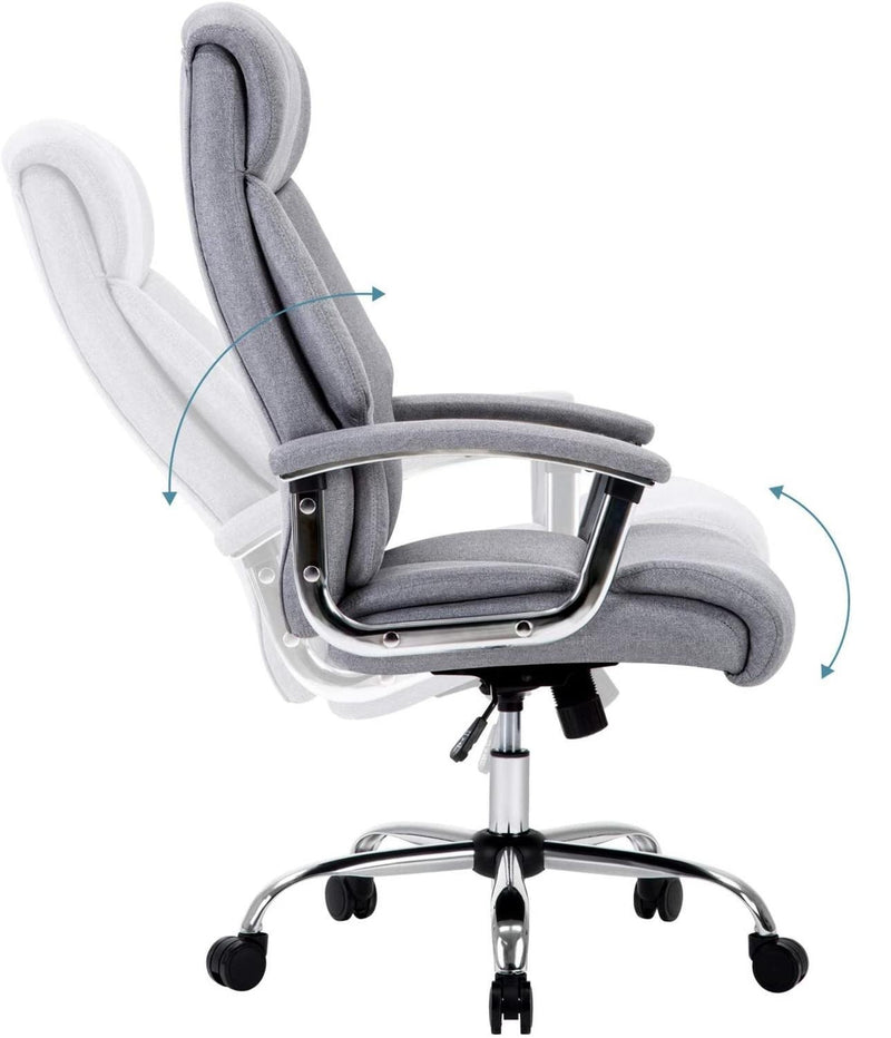 Chaise de bureau ergonomique en tissu gris chiné
