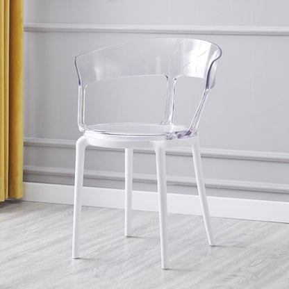 Chaise moderne en bois et résine à dossier large
