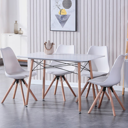 Chaise scandinave assise confort pieds pyramide (lot de 4)