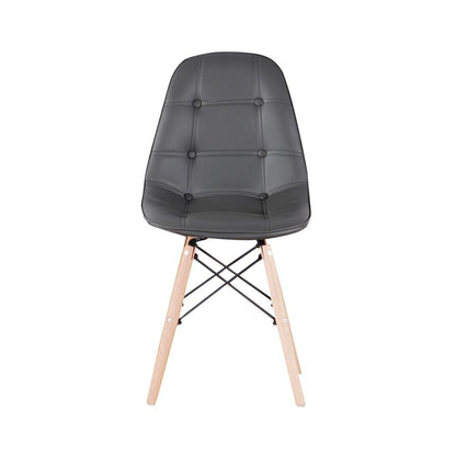 Chaise scandinave en simili cuir capitonné et bois (lot de 4)