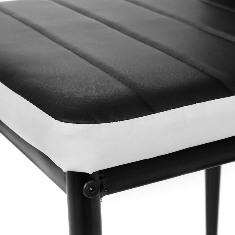 Chaise moderne de salle à manger dossier  haut bicolore noire et blanche (lot de 6)