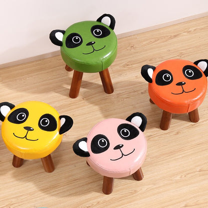 Tabouret enfant avec assise rembourrée et pieds en bois