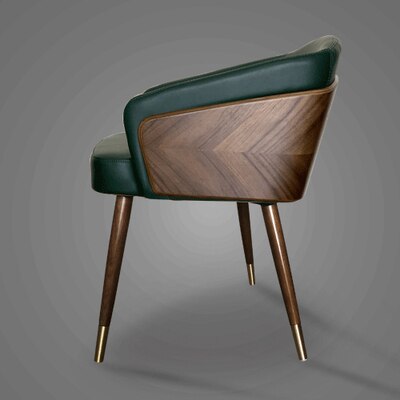 Chaise design en bois de frêne et métal