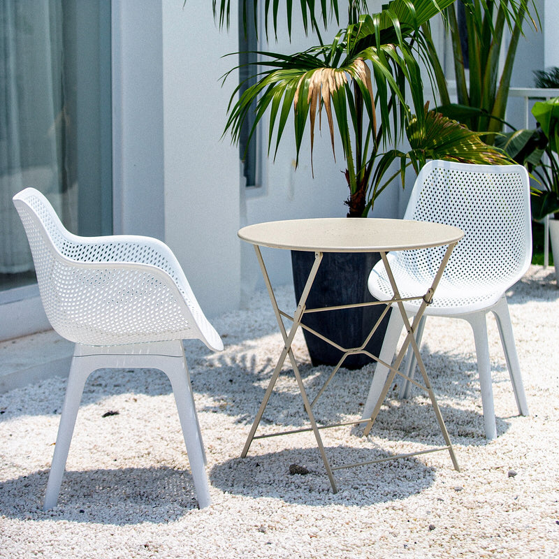 Chaise design blanche de style nordique en plastique effet nids d'abeilles