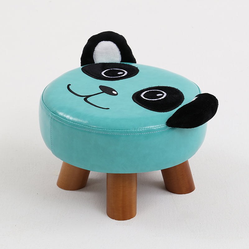 Tabouret enfant avec assise rembourrée et pieds en bois