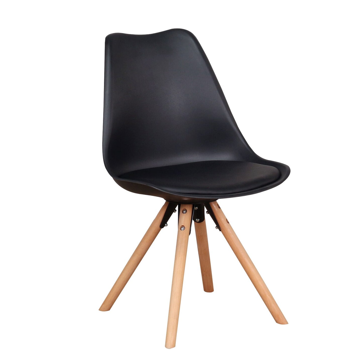 Chaise scandinave assise confort pieds pyramide (lot de 4)