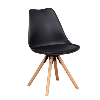 Chaise scandinave assise confort pieds pyramide (lot de 4)