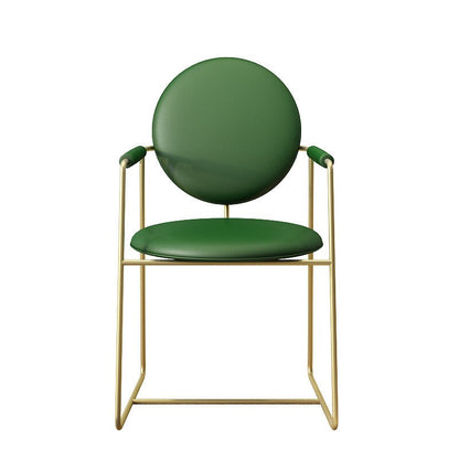 Chaise médaillon moderne avec accoudoirs en métal doré