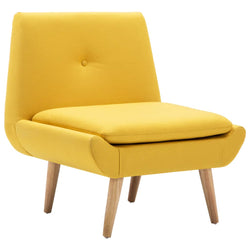 Chaise scandinave jaune en tissu et bois