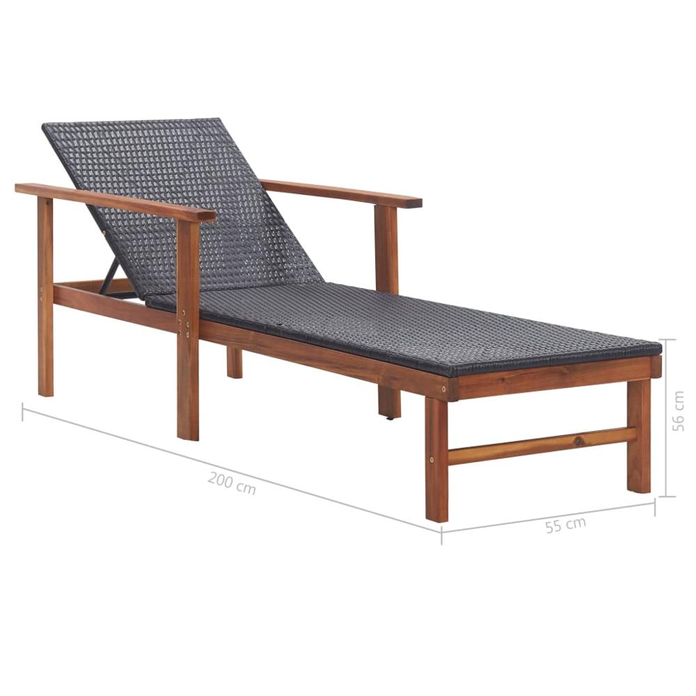 Transat pliable en bois et rotin avec accoudoirs