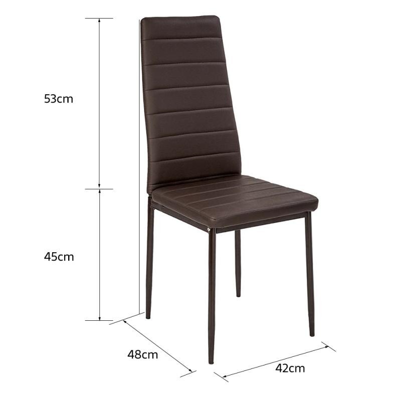 Chaise moderne pour salle à manger simili cuir et métal avec dossier haut  (lot de 2)