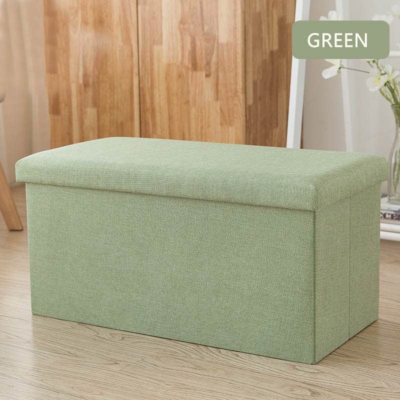 Banc de rangement en tissu chiné avec couvercle