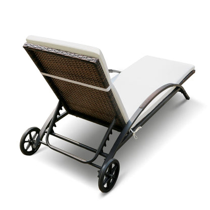 Chaise longue en métal noir avec accoudoirs ( lot de 2 avec table)