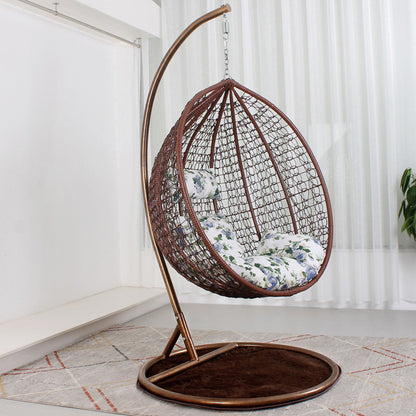 Chaise suspendue en rotin renforcé double coussin et socle en carbone