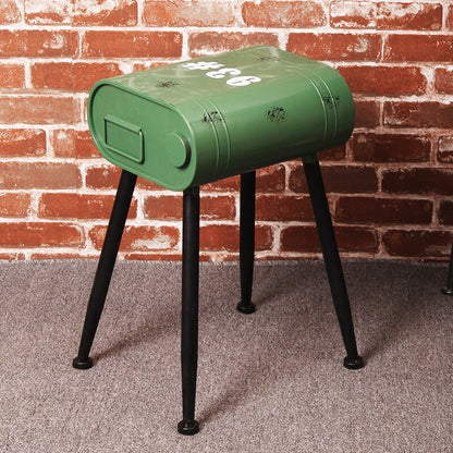 Tabouret industriel en métal style jerricane