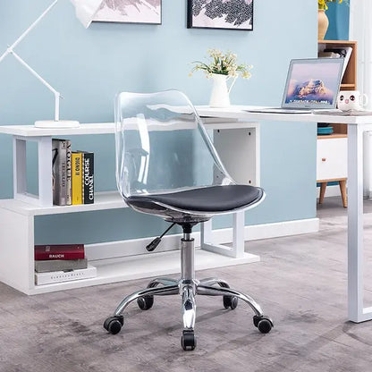 Chaise de bureau confortable rotative et design transparente