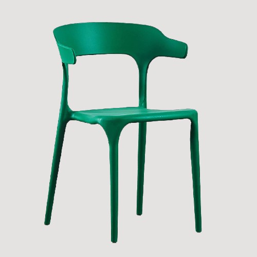 Chaise moderne en plastique avec dossier enveloppant en bandeau