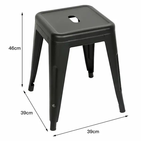 Tabouret vintage industriel en métal noir