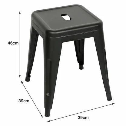 Tabouret vintage industriel en métal noir