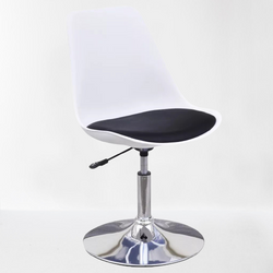 Chaise moderne de style scandinave blanche réglable en hauteur sur pieds en métal