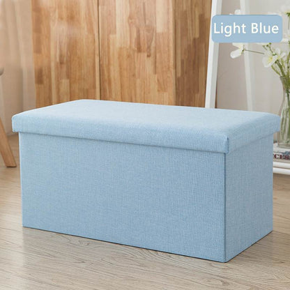 Banc de rangement en tissu chiné avec couvercle