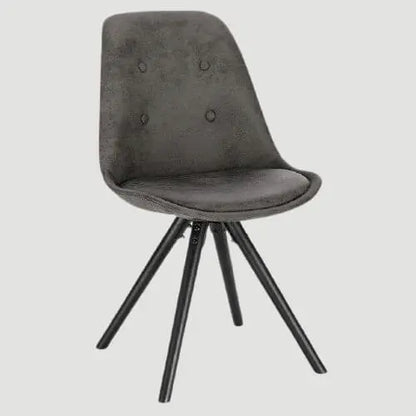 Chaise scandinave en velours et bois noir