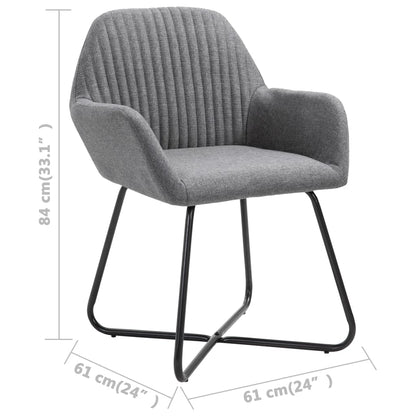 Chaise design en tissu gris et métal noir (lot de 2)
