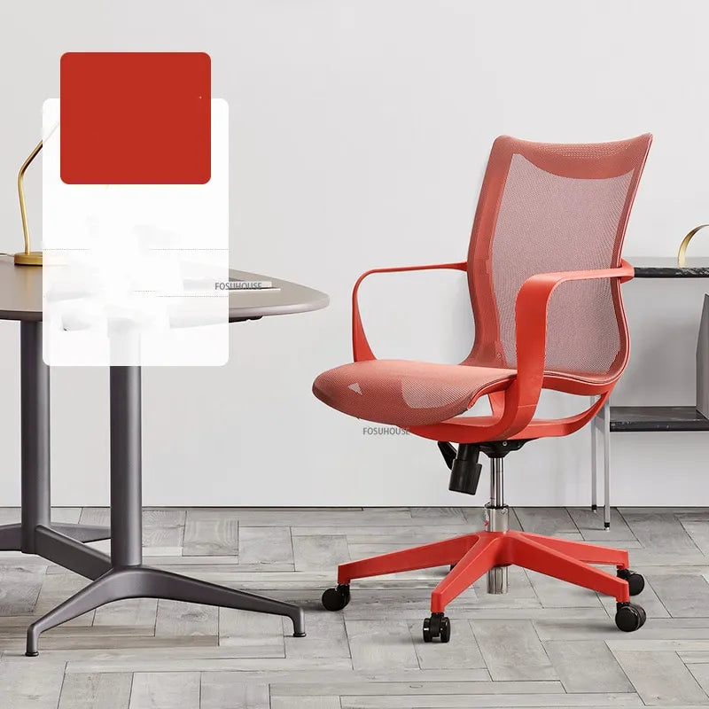 Chaise de bureau ergonomique ajustable avec accoudoirs et assise textilène