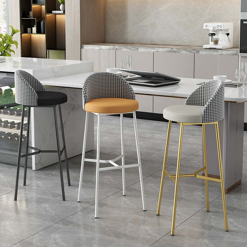 Chaise de bar de style scandinave double matière