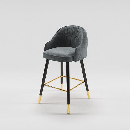 Tabouret de bar design de style nordique en cuir et metal
