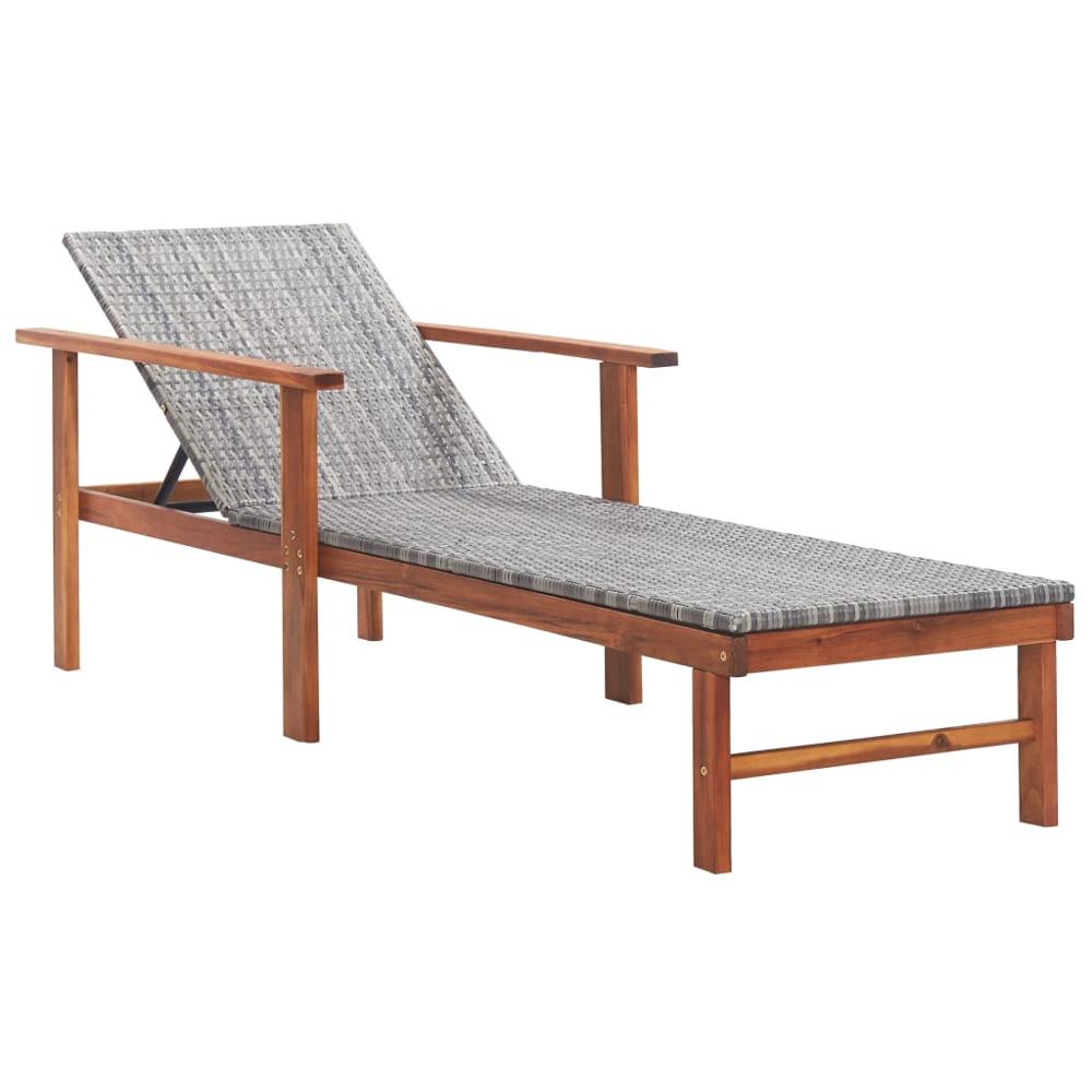 Transat pliable en bois et rotin avec accoudoirs