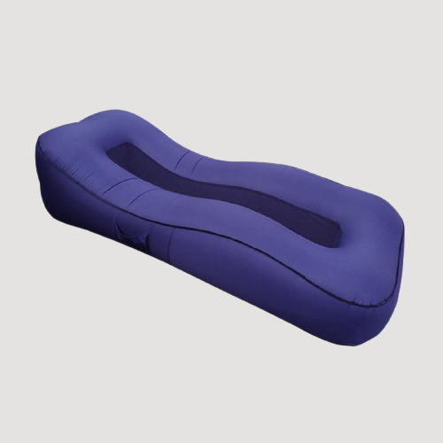 Transat gonflable pliable en tissu violet