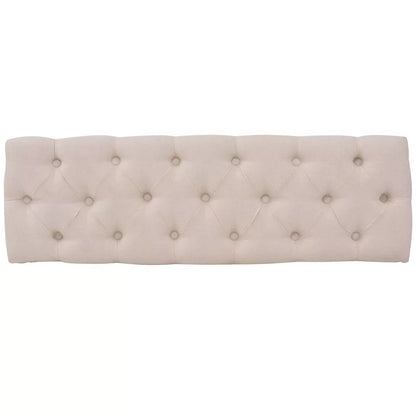 Banc design de style ancien en bois avec assise capitonnée en tissu beige