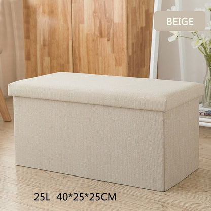 Banc de rangement en tissu chiné avec couvercle